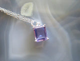 Alexandrite Color Change Created Gemstone Crystal Necklace