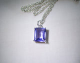 Alexandrite Color Change Created Gemstone Crystal Necklace