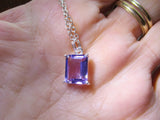 Alexandrite Color Change Created Gemstone Crystal Necklace