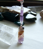 Amethyst Fluorite Geode Druzy Stalactite Pendant