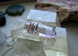 Natural Lavender Amethyst Gemstone Point Crystal Pendant