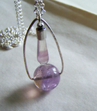 Ametrine and Rainbow Fluorite Double Gemstone Pendant