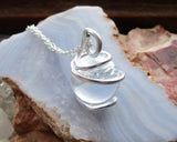 Opal Aura Wire Wrapped Quartz Crystal Ball Pendant Necklace