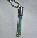 Blue Apatite and Green Peridot Gemstone Bullet Jewelry Pendant