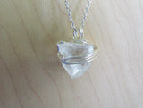 Natural Clear Apophllite Pyramid Pendant Necklace