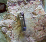 Aura Quartz Angel Teardrop Silver Bullet Pendant Necklace