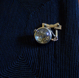 Vintage Gold Filled Crystal Ball Watch Pin Pendant