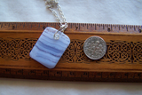 Sky Blue Lace Agate Polished Gemstone Pendant