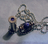 Blue Glass Filigree Keepsake Capsule Bullet Jewelry Pendant