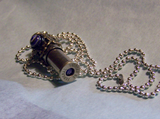 Blue Glass Filigree Keepsake Capsule Bullet Jewelry Pendant