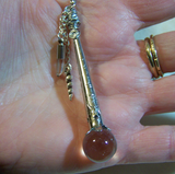 Crystal Ball Scepter Wand Pendant with Unicorn Horn