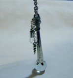 Crystal Ball Scepter Wand Pendant with Unicorn Horn