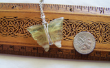 Natural Rainbow Fluorite Carved Butterfly Gemstone Wire Wrapped Pendant