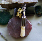 Butterscotch Agate Banded Gemstone Bullet Pendant Necklace