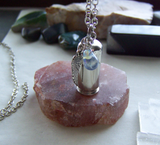 Keepsake Capsule Silver Bullet Angel Wing Pendant