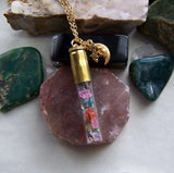 Rainbow Chakra Gemstone Keepsake Bullet Pendant