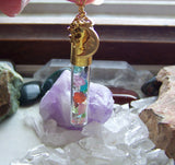 Rainbow Chakra Gemstone Keepsake Bullet Pendant