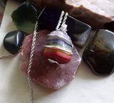 Rainbow Chakra Crystal Wire Wrapped Gemstone Pendant Necklace