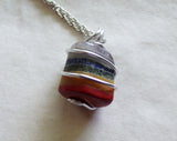 Rainbow Chakra Crystal Wire Wrapped Gemstone Pendant Necklace