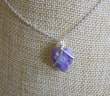 Natural Lavender Charoite Gemstone Wire Wrapped Pendant