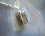 Natural Green Chlorite Quartz Polished Gemstone Pendant Necklace