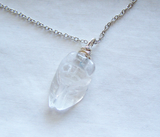 Natural Carved Quartz Crystal Cicada Pendant