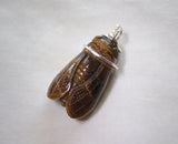 Natural Tiger Eye Cicada Gemstone Crystal Pendant Necklace