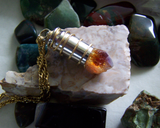 Citrine Gemstone Gold Wire Wrapped Bullet Pendant