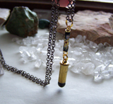 Black Obsidian Gold Cloisonne Bullet Jewelry Pendant