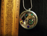 Compass View Steampunk Watch Works Pendant