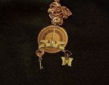 Copper Watch Dragonfly Butterfly Steampunk Pendant