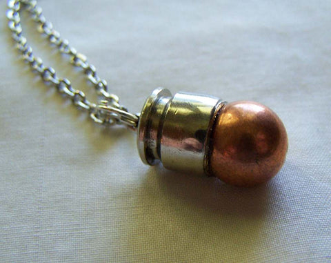 Recycled Copper Bullet Jewelry Pendant