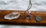 Quartz Crystal Ball Pendant Necklace + Quartz Point - Crystal Web Combo