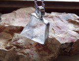 Natural Clear Quartz Diamond Crystal Pendant Necklace