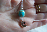 Turquoise and Gemstone Planet Earth Celestial Pendant