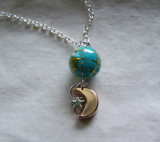 Turquoise and Gemstone Planet Earth Celestial Pendant