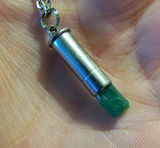 Natural Green Emerald Raw Gemstone Bullet Pendant