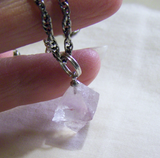 Pale Lilac Fluorite Octahedron Pendant