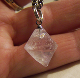 Pale Lilac Fluorite Octahedron Pendant