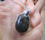 Galaxite Natural Stone Micro Labradorite Crystal Pendant Necklace