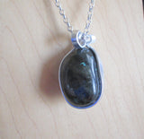 Galaxite Natural Stone Micro Labradorite Crystal Pendant Necklace