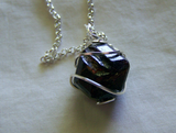 Natural Burgundy Garnet Gemstone Wire Wrapped Pendant