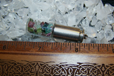 Gemstone Glass Vial Silver Bullet Jewelry Pendant