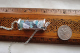 Apatite Kunzite Iolite Gemstones Glass Cylinder Necklace