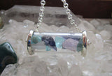 Apatite Kunzite Iolite Gemstones Glass Cylinder Necklace