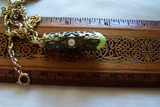 Glow in the Dark Brass Filigree Bullet Jewelry Pendant