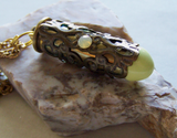 Glow in the Dark Brass Filigree Bullet Jewelry Pendant