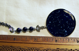 Vintage Night Stars Glass Painted Glow in the Dark Pendant