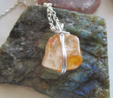 Golden Healer Quartz Natural Crystal Pendant Necklace