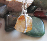 Golden Healer Quartz Natural Crystal Pendant Necklace